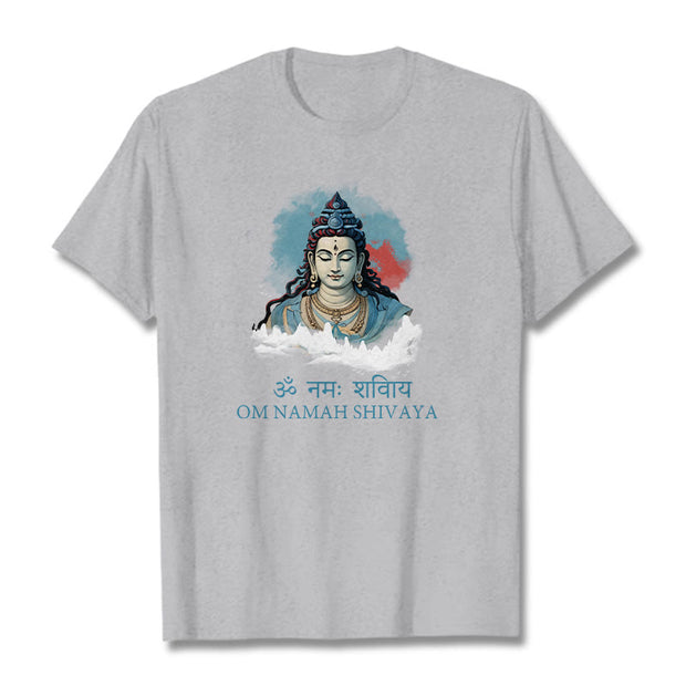 Buddha Stones Sanskrit OM NAMAH SHIVAYA Colorful Clouds Tee T-shirt T-Shirts BS LightGrey 2XL