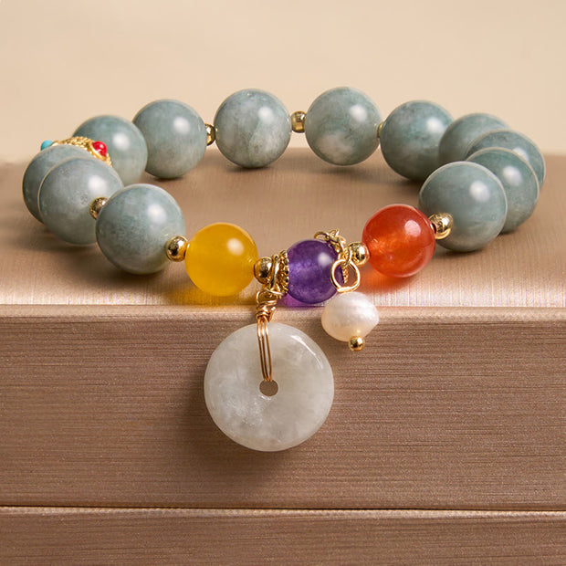 FREE Today: Healing And Protection Jade Red Agate Peace Buckle Charm Bracelet