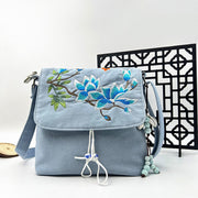 Buddha Stones Embroidered Camellia Epiphyllum Gardenia Sakura Flowers Crossbody Bag Shoulder Bag Cellphone Bag 25
