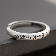 Buddha Stones 990 Sterling Silver Six True Words Om Mani Padme Hum Love Peace Ring (Extra 35% Off | USE CODE: FS35) - image 7