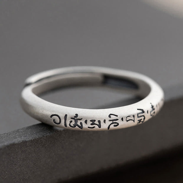 Buddha Stones 990 Sterling Silver Six True Words Om Mani Padme Hum Love Peace Ring (Extra 35% Off | USE CODE: FS35) - image 7