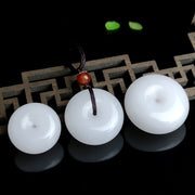 Buddha Stones Round Hetian White Jade Peace Buckle Blessing Necklace Pendant (Extra 30% Off | USE CODE: FS30) - image 3