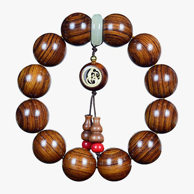 Buddha Stones Rosewood Warmth Calm Gourd Charm Bracelet Bracelet BS 4