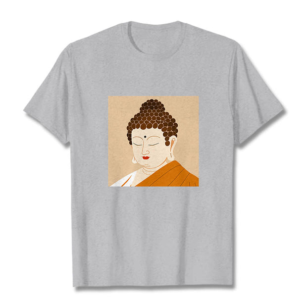 Buddha Stones Close Eyes And Relax Buddha Tee T-shirt T-Shirts BS LightGrey 2XL