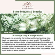 Buddha Stones Moss Agate Lucky Bead Soothing Bracelet
