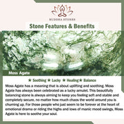 Buddha Stones Moss Agate Healing Balance Ring