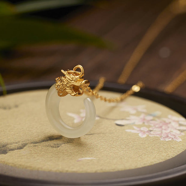 Buddha Stones 925 Sterling Silver Year Of The Dragon Natural Hetian Jade Luck Strength Necklace Pendant (Extra 40% Off | USE CODE: FS40) - image 3