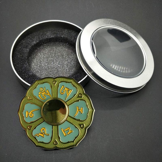 Buddha Stones Six True Words Fidget Spinner Blessing Finger Hand Spinner Decoration (Extra 30% Off | USE CODE: FS30) - Green - image 7