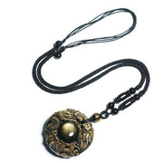 Buddha Stones Natural Gold Sheen Obsidian Rainbow Obsidian Dragon Strength Necklace Pendant (Extra 35% Off | USE CODE: FS35) - Gold Sheen Obsidian - image 1