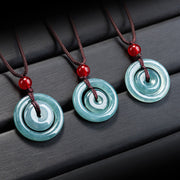 FREE Today: Auspicious and Protection Green Jade Double Peace Buckle Necklace Pendant FREE FREE 8