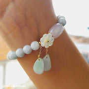 Buddha Stones Natural White Jade Luck Bracelet Bracelet BS 7