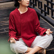 Buddha Stones Long Sleeve Jacket Shirt Top Wide Leg Pants Zen Tai Chi Yoga Meditation Clothing 2-Piece Outfit BS 21