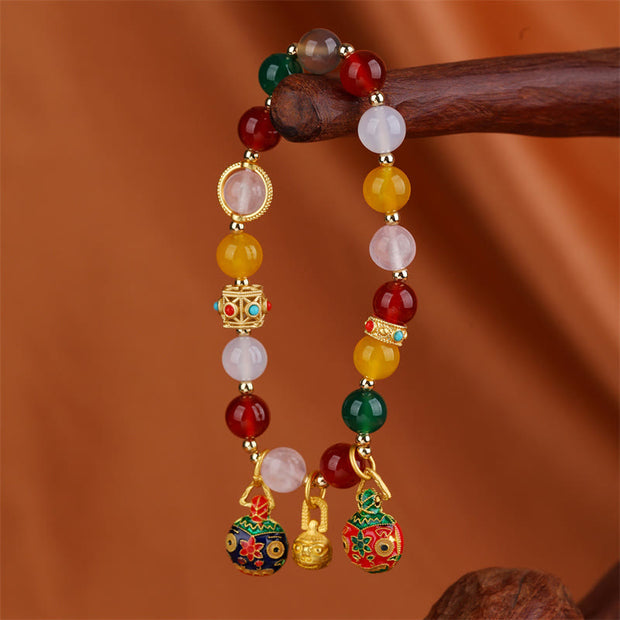 Buddha Stones Gold Swallowing Beast Family Various Agate Crystal Success Bracelet (Extra 35% Off | USE CODE: FS35) - Gold Swallowing Beast Family - image 0