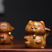 FREE Today: Cure and Soothing Green Sandalwood Small Mini Cute Lucky Cat Decorations