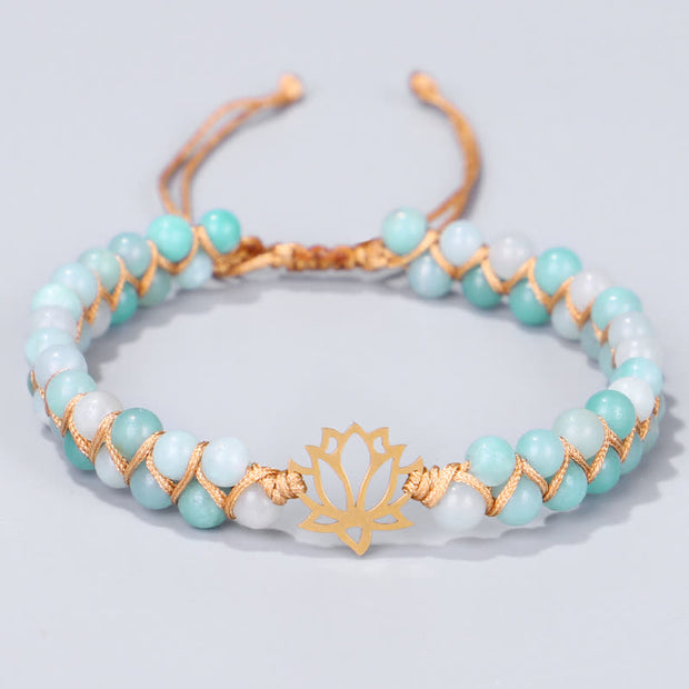 Buddha Stones Amazonite Beads Lotus Flower Balance Weave Bracelet (Extra 30% Off | USE CODE: FS30) - Amazonite - image 0