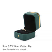 Buddha Stones Jewelry Storage Box PU Leather Gift Box - Dark Green - Ring Box (6.5*6*5cm) - image 8
