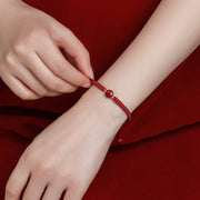 Buddha Stones Lucky Cinnabar Bead Blessing Red String Bracelet