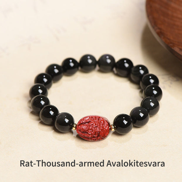 Buddha Stones Chinese Zodiac Natal Buddha Natural Black Obsidian Cinnabar Purification Bracelet (Extra 35% Off | USE CODE: FS35) - image 17