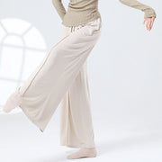 Buddha Stones Solid Color Loose Wide Leg Pants Dance Women's Yoga Pants Wide Leg Pants BS 30
