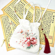 Buddha Stones Suzhou Embroidery Lotus Deer Epiphyllum Peony Rabbit Cotton Linen Tote Crossbody Bag Shoulder Bag Handbag Crossbody Bag BS 16