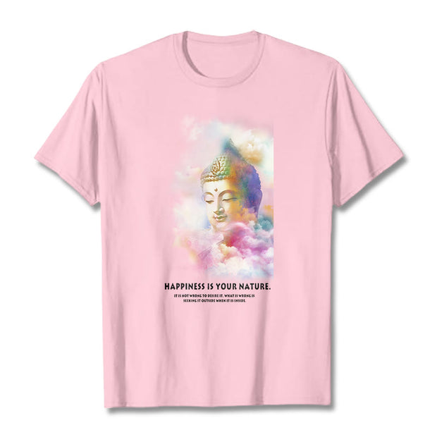 Buddha Stones Happiness Is Your Nature Tee T-shirt T-Shirts BS LightPink 2XL
