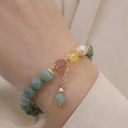 FREE Today: Inner Peace Jade Pearl Strawberry Quartz Abundance Luck Bead Charm Bracelet