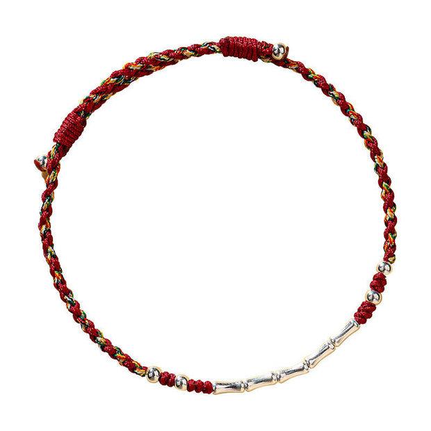 Buddha Stones Tibet Handmade Multicolored Bamboo Protection Braided String Bracelet