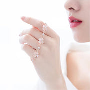 Buddha Stones Pink Crystal Four Leaf Clover Love Chain Bracelet Bracelet BS 7