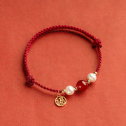 Buddha Stones 925 Sterling Silver Good Fortune Fu Character Agate Pearl Red String Braid Bracelet (Extra 30% Off | USE CODE: FS30) - image 15