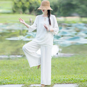 Tai Chi Meditation Prayer Zen Spiritual Morning Practice Clothing Women's Set