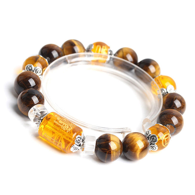 Buddha Stones Tiger Eye Bead Fortune Prosperity Bracelet Bracelet BS 9