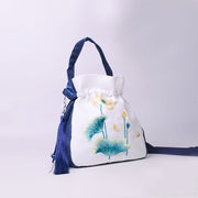 Buddha Stones Suzhou Embroidery Rabbit Lotus Epiphyllum Peony Magnolia Silk Tote Crossbody Bag Shoulder Bag Handbag 18