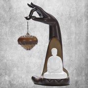 Buddha Stones Led Buddha Hand Backflow Smoke Fountain Healing Ceramic Stick Incense Burner Decoration Incense Burner BS 10