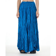 Buddha Stones Solid Color Loose Long Elastic Waist Skirt 41