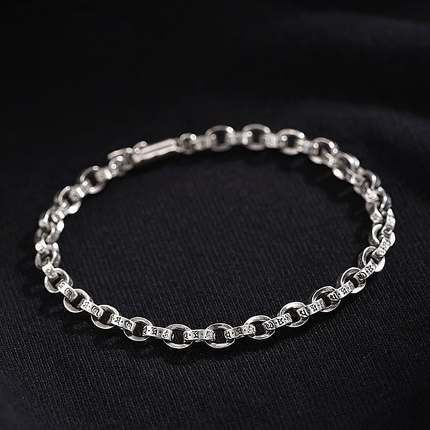 Buddha Stones 925 Sterling Silver Om Mani Padme Hum Carved Design Creativity Metal Bracelet (Extra 30% Off | USE CODE: FS30) - image 3