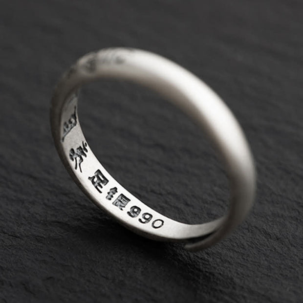 Buddha Stones 990 Sterling Silver Six True Words Om Mani Padme Hum Love Peace Ring (Extra 35% Off | USE CODE: FS35) - image 15