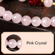 Buddha Stones Natural Pink Crystal Cinnabar Nine Tailed Fox Love Bracelet Bracelet BS 4