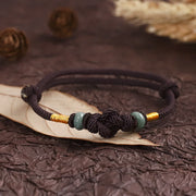 Buddha Stones Red String Jade Luck Fortune Knot Braided String Bracelet