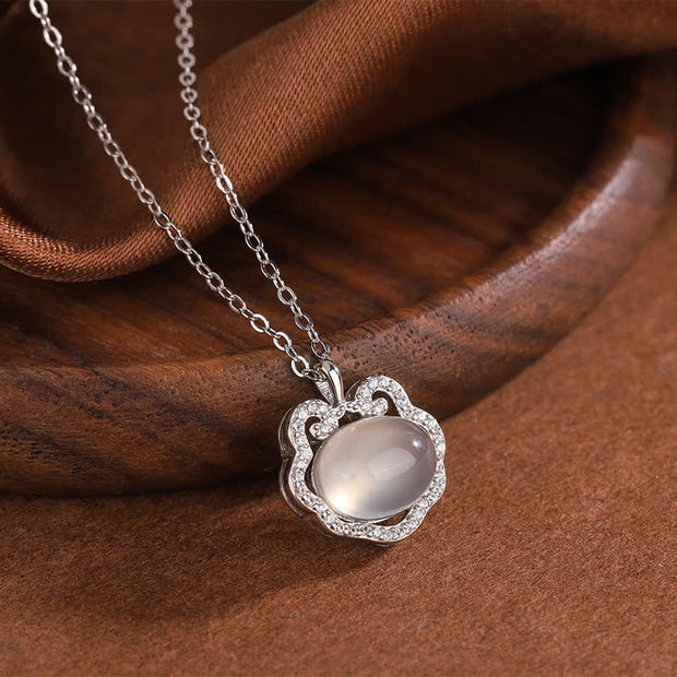 FREE Today: Promote Relationship Chalcedony Lock of Good Wishes Harmony Necklace