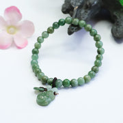 Buddha Stones Laughing Buddha Cyan Jade Healing Bracelet Bracelet BS 4