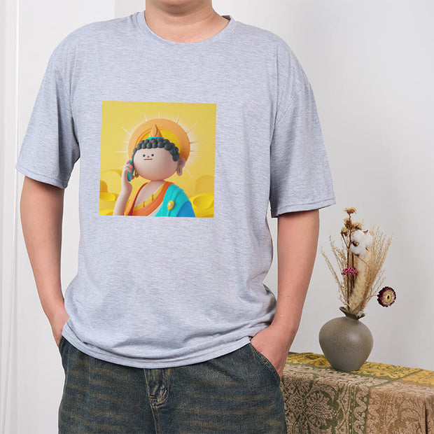Buddha Stones Buddha Picks Up The Phone Tee T-shirt T-Shirts BS 19