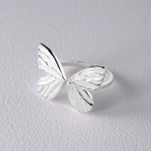 Buddha Stones 925 Sterling Silver Butterfly Love Freedom Ring