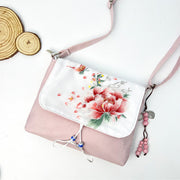 Buddha Stones Embroidered Camellia Epiphyllum Gardenia Sakura Flowers Crossbody Bag Shoulder Bag Cellphone Bag 50