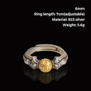 Buddha Stones 925 Sterling Silver Manjusri Mantra Om Mani Padme Hum Peace Adjustable Ring