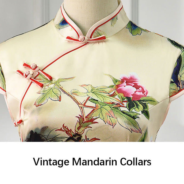 Buddha Stones Peony Flower Print Cheongsam Dress Women's Qipao (Extra 30% Off | USE CODE: FS30) - image 6