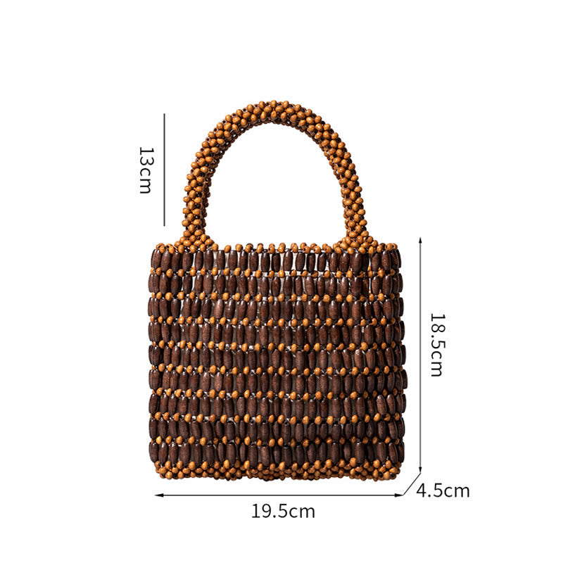 Buddha Stones Hand-woven Wooden Beads Handbag – buddhastoneshop