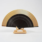 Buddha Stones Gradient Color Hollow Engraved Handheld Bamboo Folding Fan