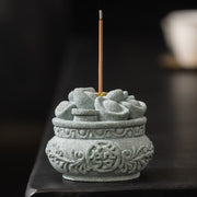 Buddha Stones Chinese Character Fu Ingots Healing Incense Burner Desk Decoration Incense Burner BS Bao Fa 5.7*5.7*4.6