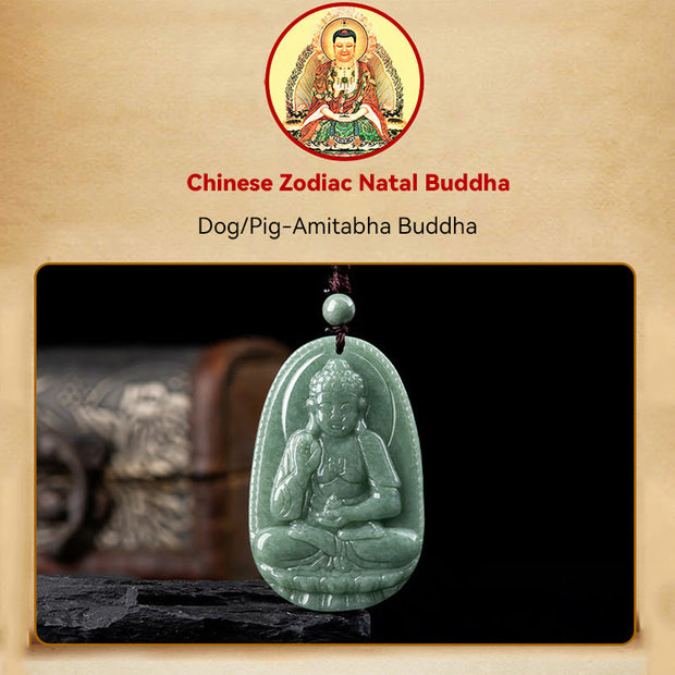 Buddha Stones Chinese Zodiac Natal Buddha Natural Jade Wealth Prosperity Necklace Pendant (Extra 30% Off | USE CODE: FS30) - image 23