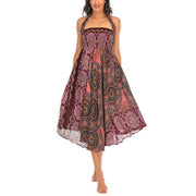 Buddha Stones Two Style Wear Bohemian Mandala Flower Lace-up Skirt Dress Skirt&Dress BS 21